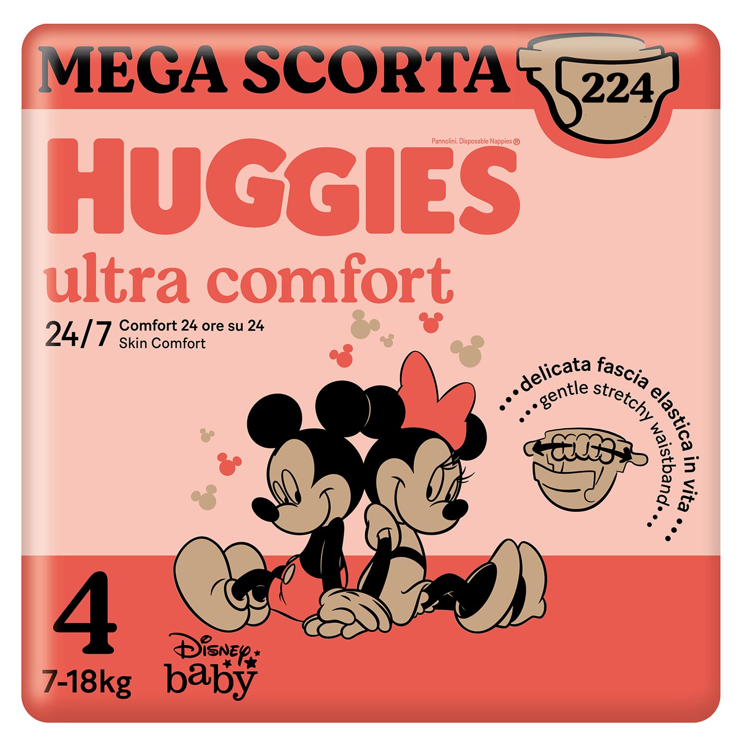 Huggies Ultra Comfort Taglia 4, Confezione da 224 Pannolini