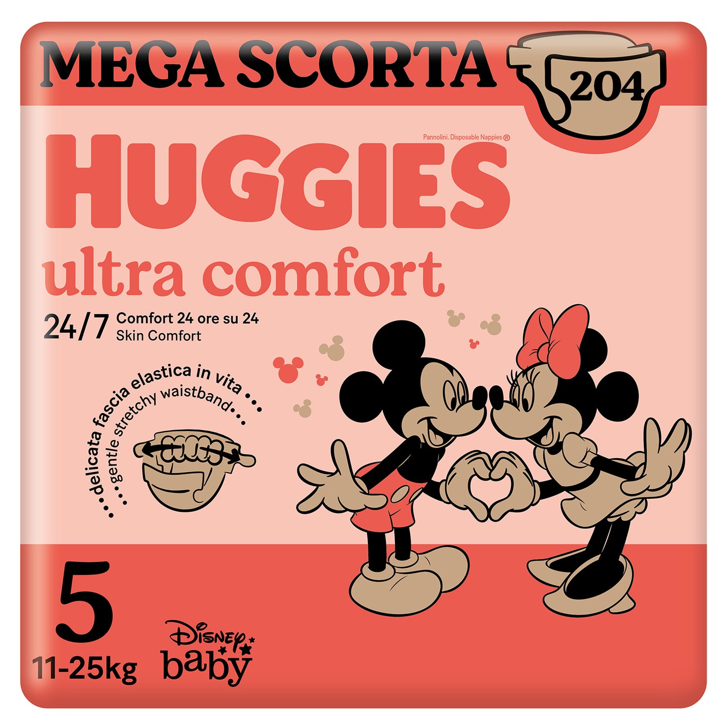 Huggies Ultra Comfort Taglia 5, Confezione da 204 Pannolini