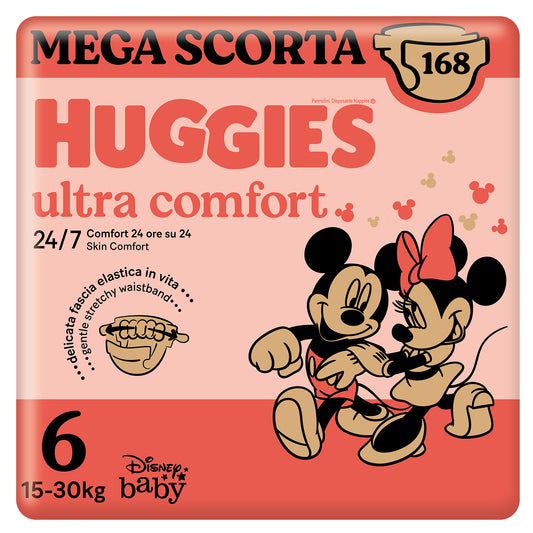 Huggies Ultra Comfort Taglia 6, Confezione da 168 Pannolini