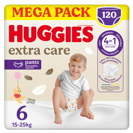 Huggies Extra Care  Mutandina Taglia 6 Confezione da 120 Pannolini Mutandina