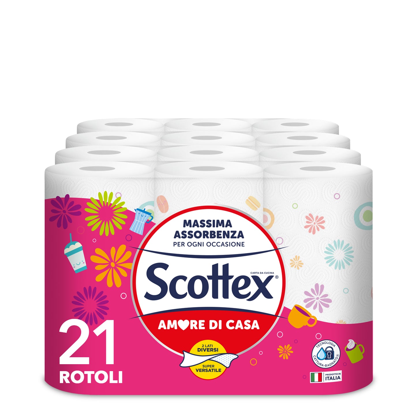 21 Rotoli di Carta Cucina Scottex Amore di Casa